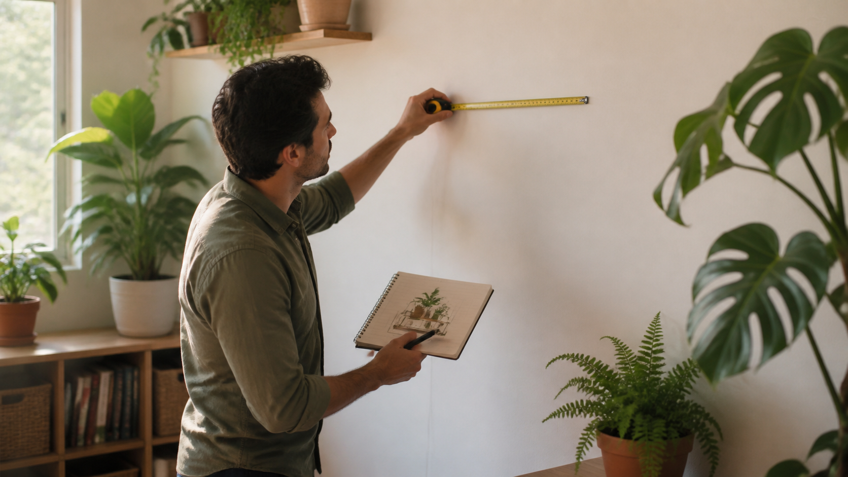 Planejamento de jardim vertical em um apartamento
